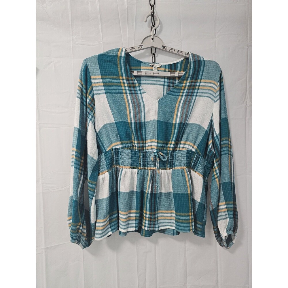 Womens Babydoll Boho Chic Cottagecore Smocked Waist Top V-Neck Plus Size 18/20
